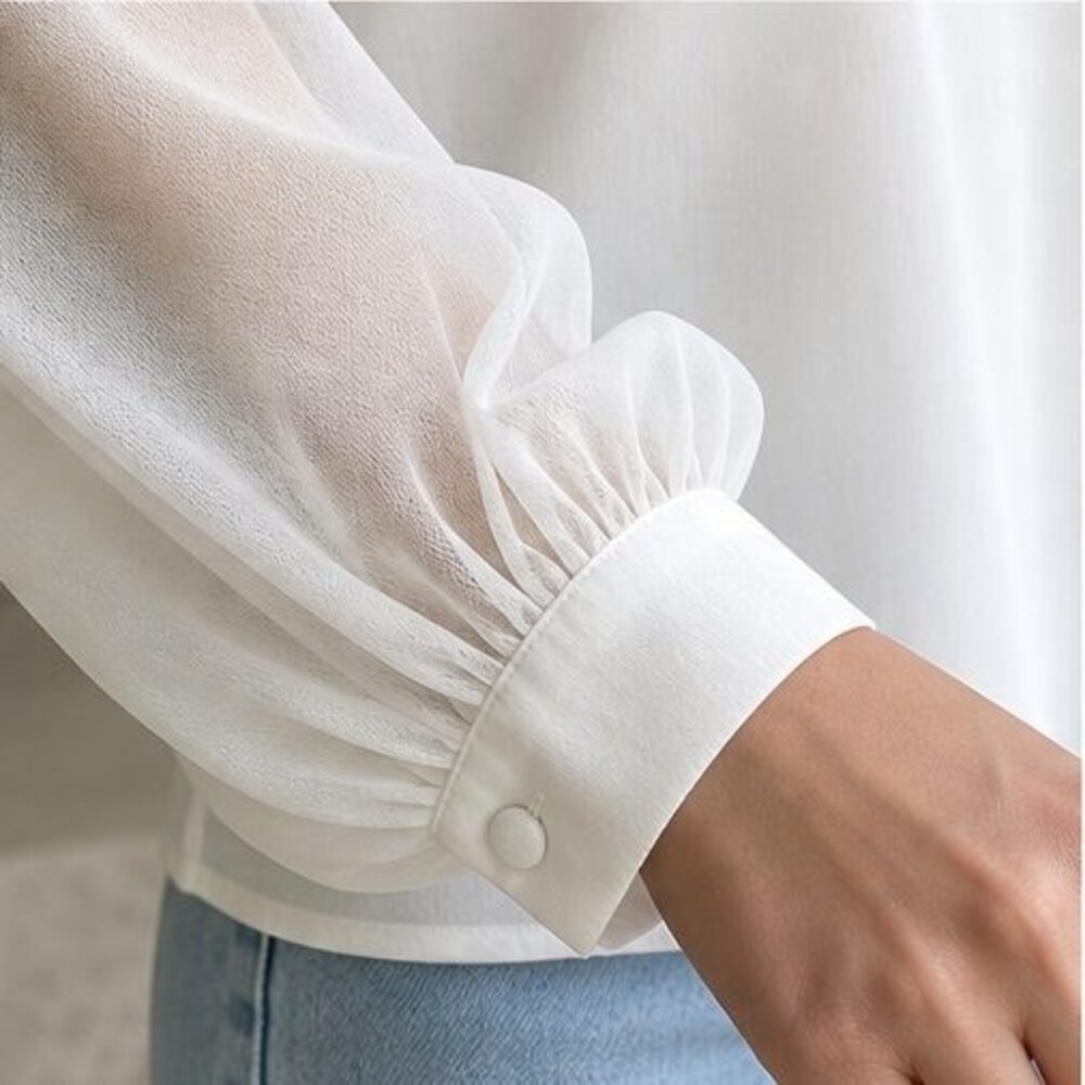 White Button Blouse - Picture 5 of 6